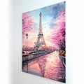 Różowy Poranek nad Sekwaną – romantyczny obraz Paryża z Wieżą Eiffla